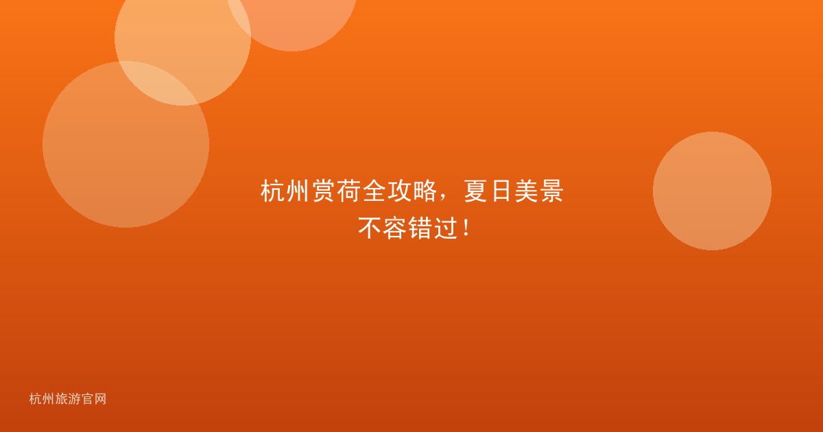 杭州赏荷全攻略，夏日美景不容错过！